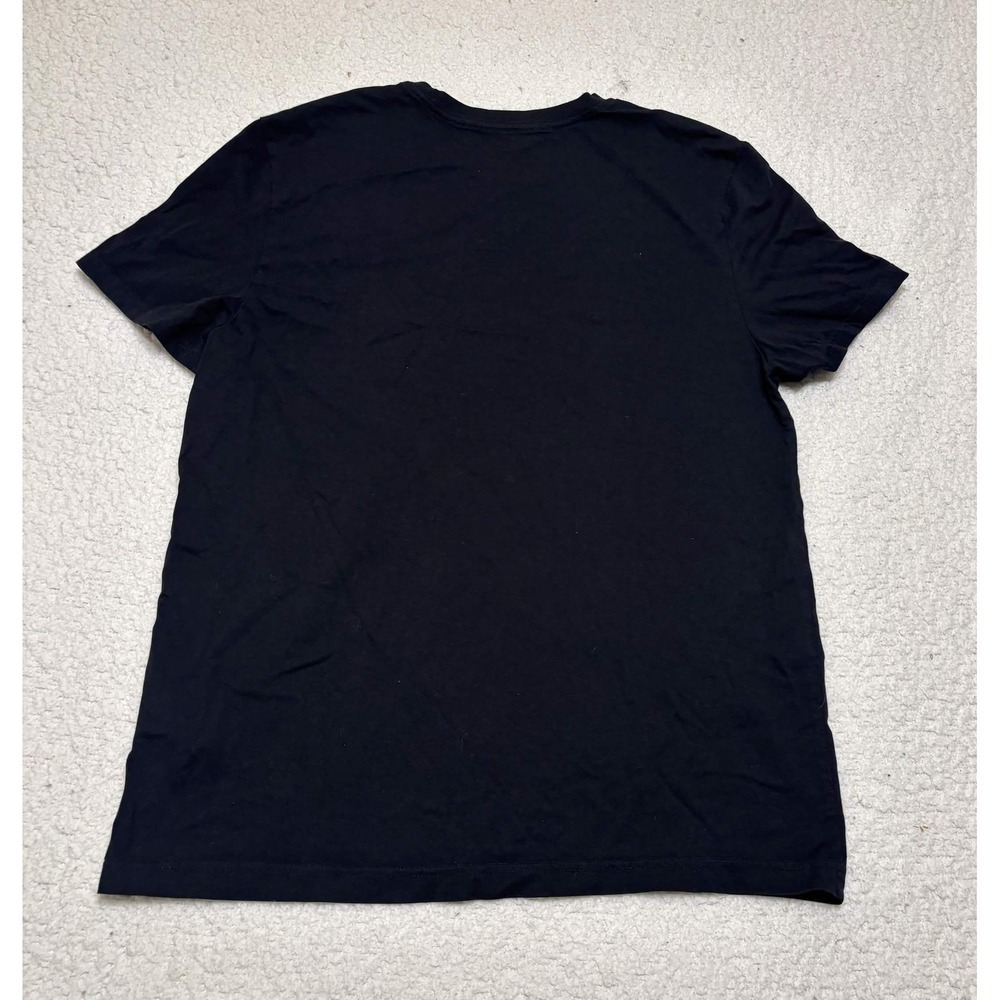 Nautica Mens T-shirt Basic Size L Black 100% Cotton Solid Embroidered Logo - Picture 2 of 6